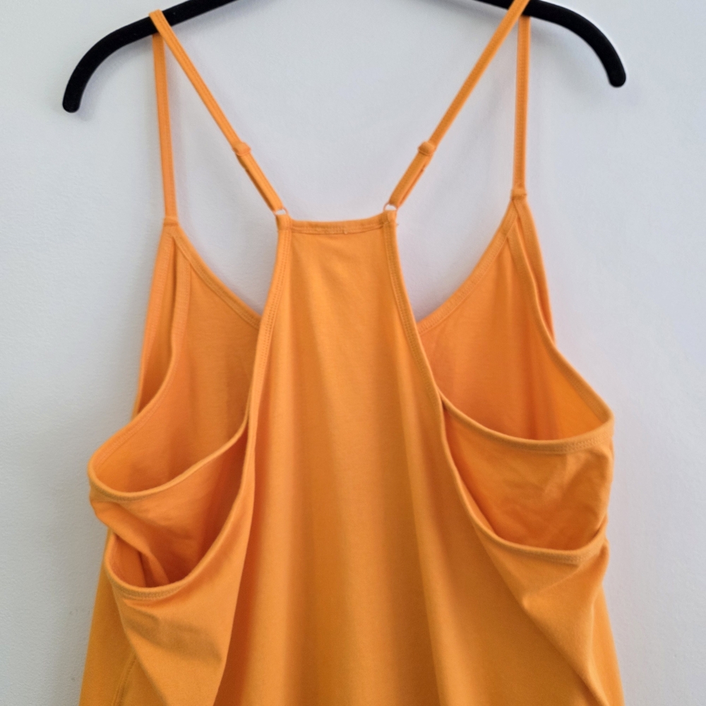 Source Unknown Bright Orange Spaghetti-Strap Romp… - image 3